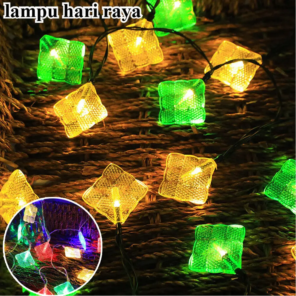 2025 Eid Decorative Ramadan Square String Light Lantern String Indoor Outdoor Home Decoration for Muslim Party Decor