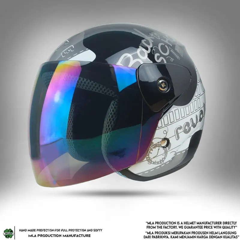 ESKLUSIF // AISAR KHALED X MLA HELM // HELM WANITA HIJAB DEWASA KEKINIAN / EVOLUTION NOTE KACA SILVER PELANGI Motorcycle 1