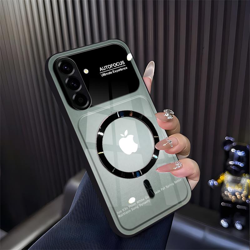 Cocok untuk casing ponsel  Galaxy A56 Casing ponsel anti jatuh dengan ikon gradien magnetik kaca baru-BLK