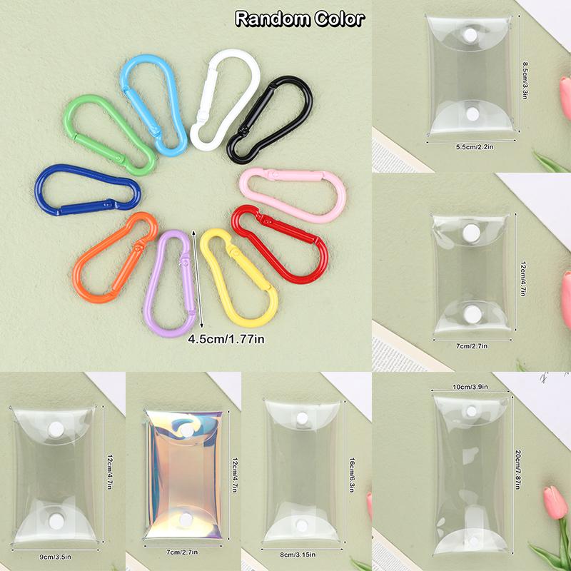 Product Introduction of [QQQ]Mini Anime Doll Display Bag Transparent Coin Purse Keychain Pendant Square Pouch Organizer Key Lipstick Earphone Storage Bag 34