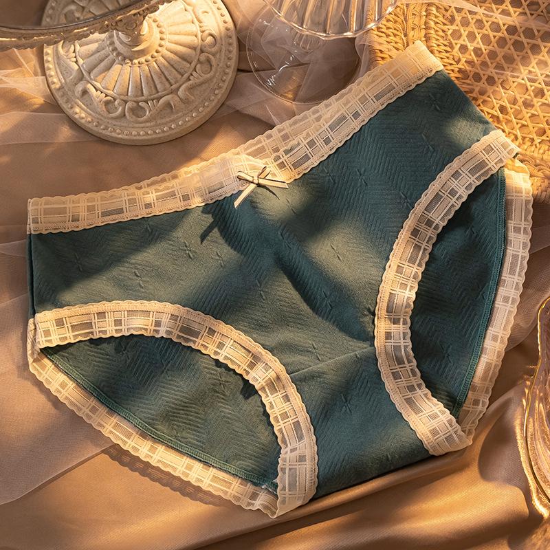 Women'S Cotton Underwear. Large Size. Mid-Rise. Japanese Style. Popular. Lace Trim. Antibacterial Crotch. Triangle. 8