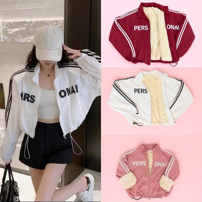  Áo Khoác Gió Nữ 2 Lớp Lót Lông Kiểu Croptop Dây Rút Phong Cách Thể Thao Basic Chất Liệu Cao Cấp Màu Sắc Đa Dạng 