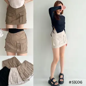 Rok Cargo Mini -  Skirt Trendy Rok Kekinian - Rok Cargo - Luxy Cargo Skirt Wanita Pendek Casual Kain Tebal Kerja