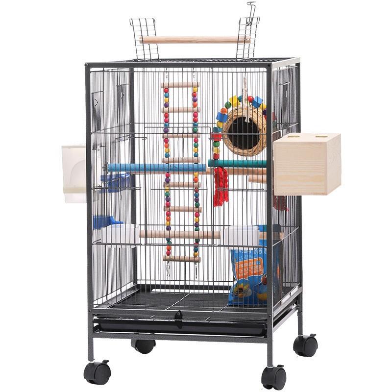 AVI Lồng chim AVI nhập khẩu cao cấp có cầu đứng trên nóc để trong nhà chắc chắn bền đẹp kích thước lớn 46*46*90 cm & bé 37x37x70 cm dùng cho chim cảnh và vẹt
