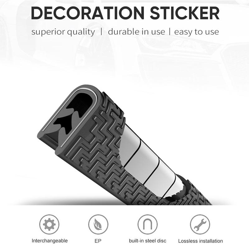Product Introduction of 2/3/5M Car Door Anti Collision Strip with Steel Disc Bumper Trim Edge Scratch Protector Strip Sealing Guard Styling Car Decor 14