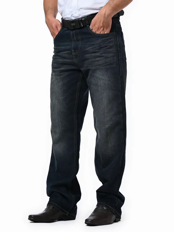 Quần jean nam trung niên LUCA big size ống suông rộng chất denim không co giãn - Pants, Menswear 4