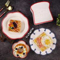 Gambar Piring Keramik Cantik Korea Design Retro Vintage Plate Toast Shape - Retro Purple dari Chefio Kitchenware Kota Tangerang 2 Tokopedia