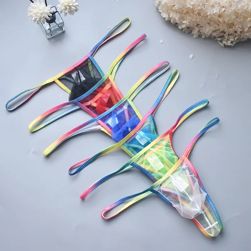 Men Thong G String Underwear Men Ultra-thin Mesh Thong Jockstrap Men's T-back Underpants Menswear Innerwear
