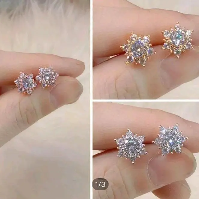 anting tusuk titanium dewasa motip kembang anti karat anti luntur
