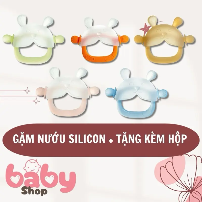 [Tặng Kèm Hộp Đựng] Gặm Nướu Gấu, Đồ Chơi Cho Bé Mọc Răng Silicon Siêu Mềm Mại Giảm Ngứa Lợi Cho Bé Đủ 5 Màu Đẹp Baby Shop