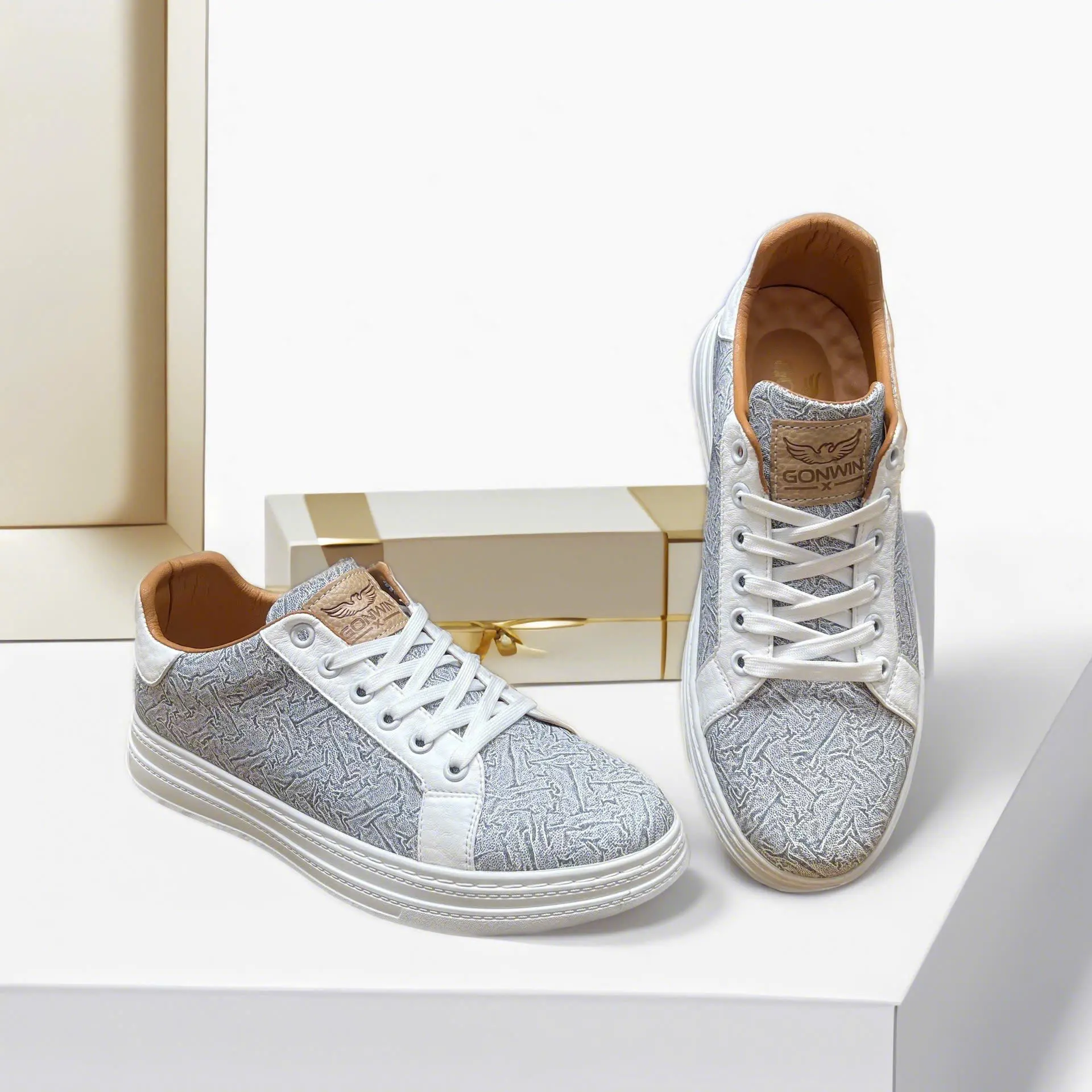 Giày nam, Giày thể thao nam, Giày Sneaker Cao Cấp GA07 Chất Liệu Da Microfiber, Đế Cau Su Nguyên Khối Cực Kỳ êm chân, thoáng khí, dây thắt nút, Thích Hợp 4 Mùa, chống trơn trượt tốt, phù hợp mọi địa hình Shoes