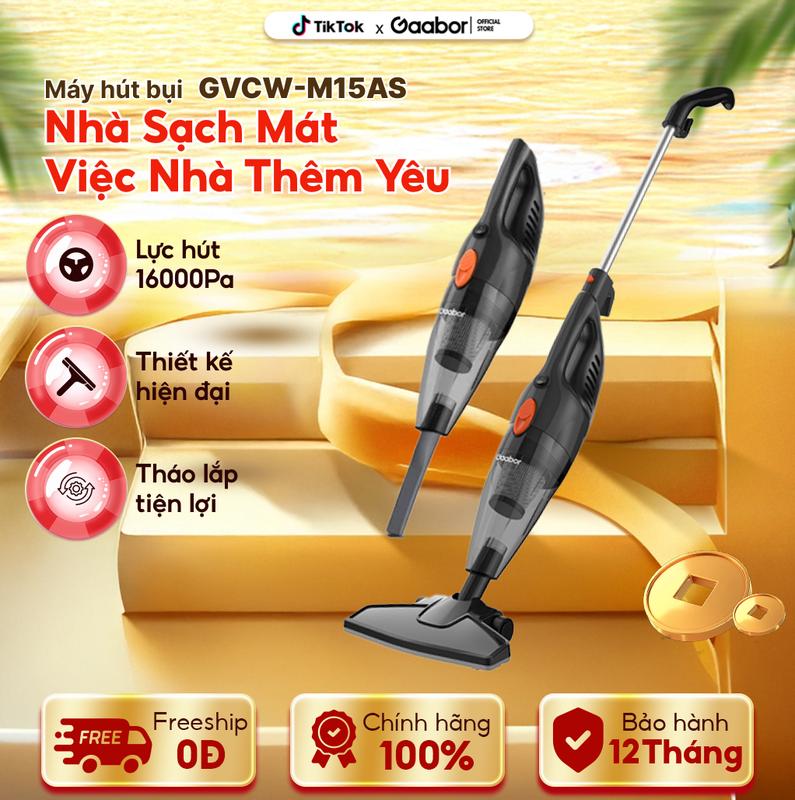 Mega sale | Máy hút bụi cầm tay Gaabor GVCW-M15AS lực hút 16000Pa Công suất 650W kèm 2 đầu hút đa năng hút sàn hút khe và 1 lõi lọc hepa  Làm Sạch may hut bui gia dinh may hut bui gaabor