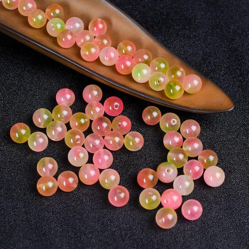 Product Introduction of Peach Tourmaline Jade Beads Agate Peach Blossom Jade Beads Round Beads DIY Handmade Bracelet Necklace Sweater Chain 9