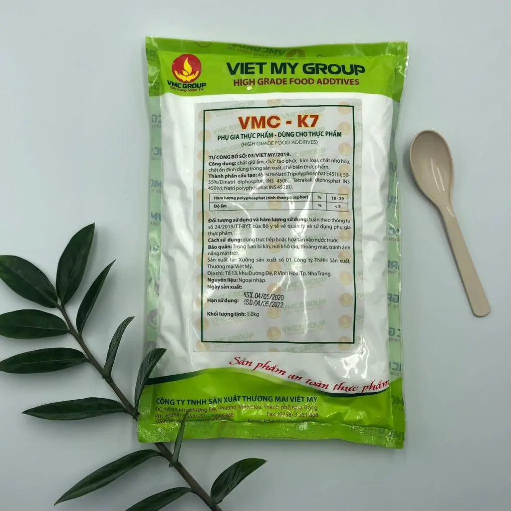 VMC-K7 PHỤ GIA TẠO DAI GIÒN CHO SẢN PHẨM GIÒ CHẢ, CHẢ CÁ, CHẢ MỰC, NEM CHUA - Gia vị Tăng độ giòn dai Bột