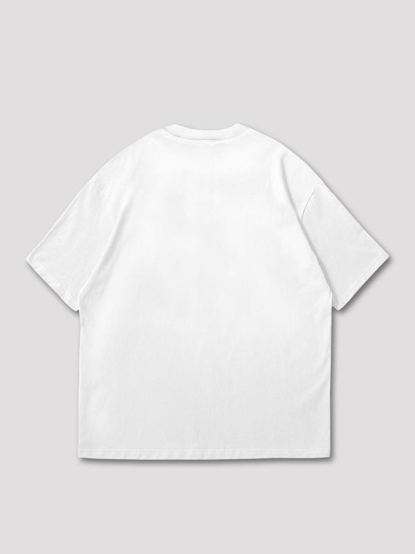 Men's Vintage Cartoon Girl Print Round Neck Tee, Regular Fit Casual Short Sleeve T-shirt for Daily Wear, Men's Top for All Seasons, Tropical 2