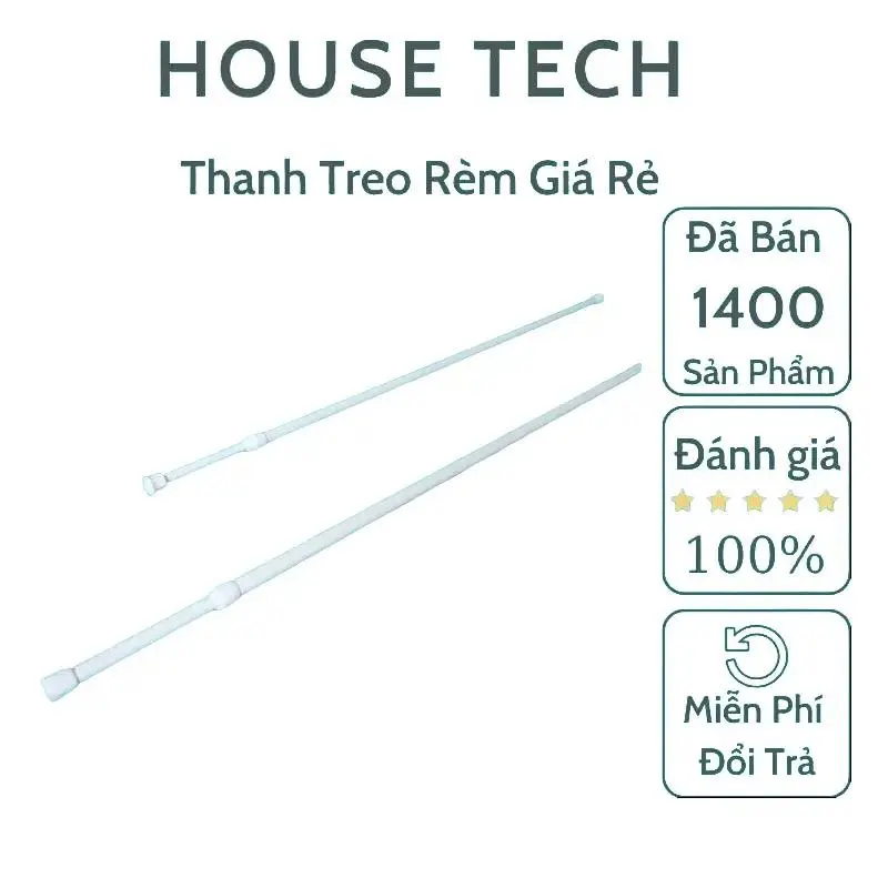 Thanh treo rèm nhà tắm đa năng Nhật Bản HT01 có thể điều chỉnh độ dài, chịu lực lên tới 5Kg