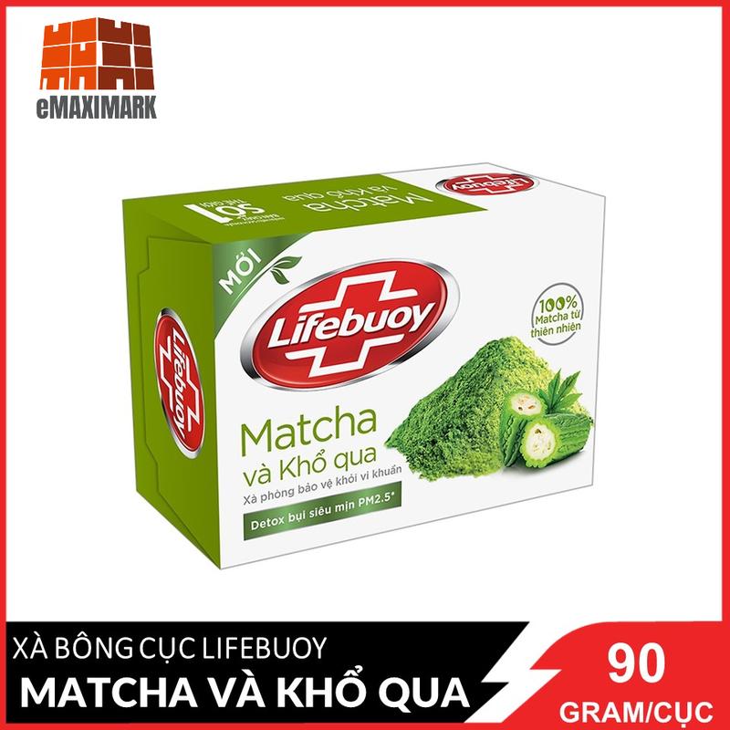  Xà Bông Cục Lifebuoy Bảo Vệ Khỏi Vi Khuẩn Matcha Và Khổ Qua  Xanh lá  90 gram 