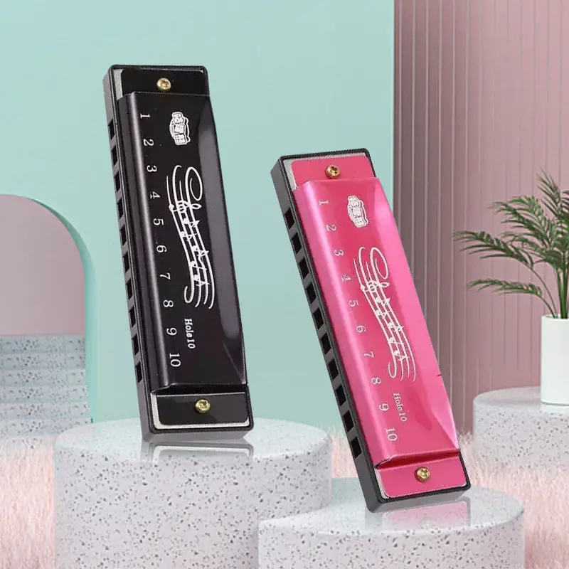Alat Musik Harmonika 10 Hole Harmonica Chromatic Logam Kromatik Harmonica Dengan Kotak