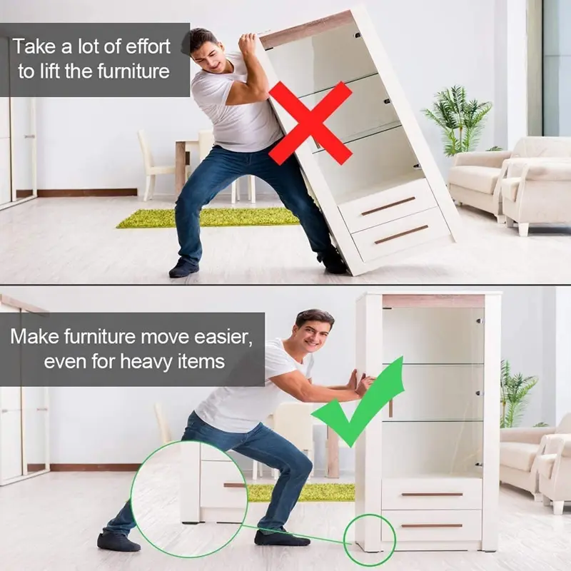 XDYZ 20 PCS Furniture Sliders PTFE Self Adhesive Furniture Moving Pads Square Floor for Protection Pad  Move Furniture