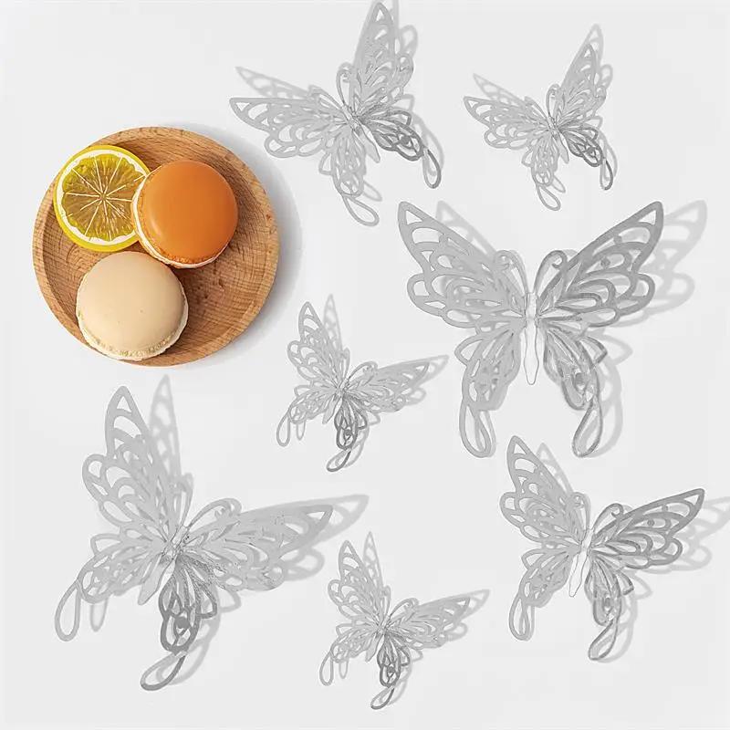 Product Introduction of 12/24/48pcs 3D Butterfly Wall Decor Wall Sticker, Gold Butterfly Decorations for Butterfly Birthday Party Cake Room Decorations 13