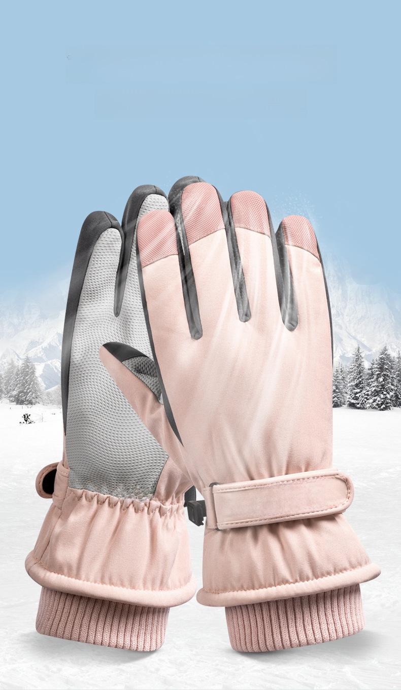 Product Introduction of Ski Gloves Men's and Women's Winter Fleece-lined Warm Outdoor Biking Mountain Climbing Waterproof and Windproof Thick Cold-Proof Motorcycle Cross-Border 9