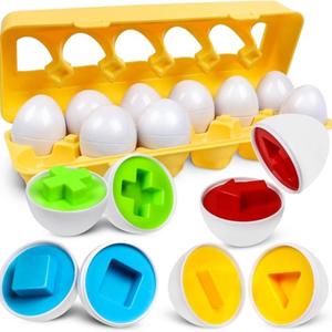 Juguete Sensorial de Huevo, Rompecabezas clasificador de colores y formas, 1 Set de Juguetes para la Educación Temprana para Aprendizaje y Reconocimiento de Colores y Formas, Juguetes Cognitivos Preescolares Sensoriales