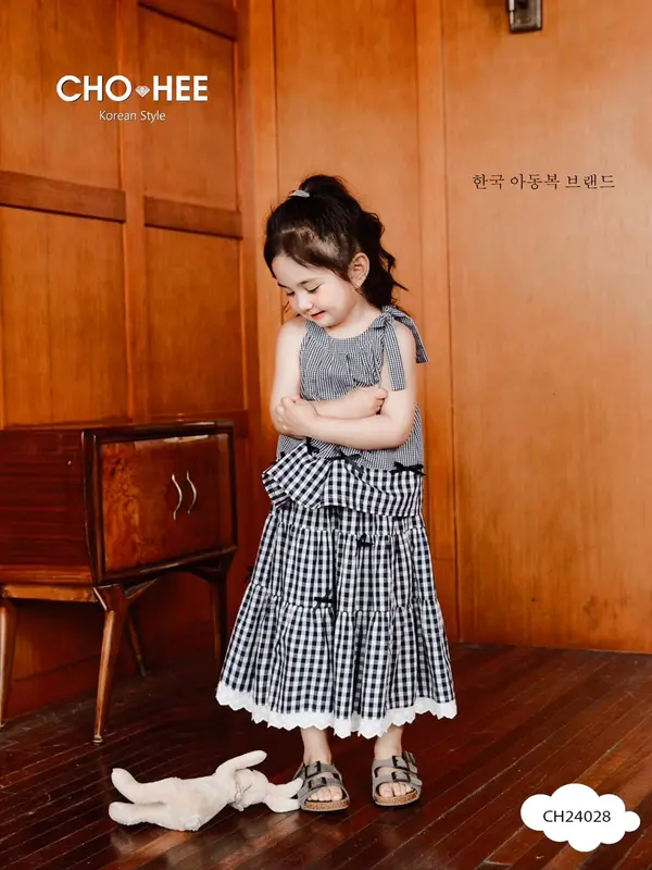 Set Váy caro siêu hot hit cho bé gái đi tiệc đi chơi 3