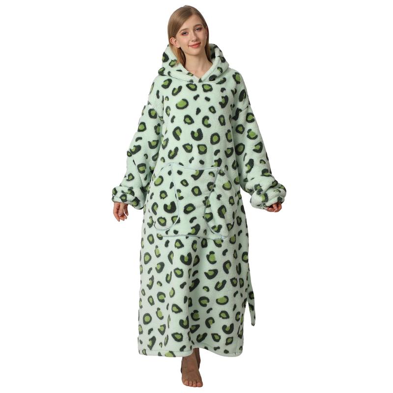 Cartoon Animal Print Hoodie Blanket, 1 Count 320GSM Super Soft Warm Hoodie Blanket, Comfortable Hooded Blanket with Giant Front Pocket for Women Men, Halloween Decor, Mother's Day Gifts 6