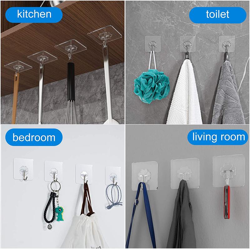 Product Introduction of Móc Tự Dính, Chịu Lực, Móc Treo Tường Trong Suốt, Đa Năng, Thích Hợp Cho Chìa Khóa Cửa, Khăn, Tường, Cho Phòng Tắm Và Gia Đình, 1 Cái 19