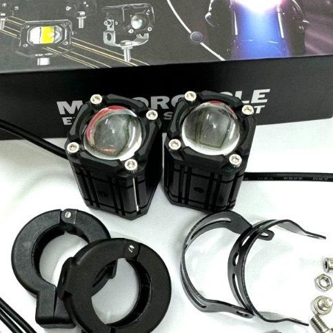 Đèn gắn ghi đông Trợ Sáng MiNi Bi Cầu W2 4 Chế Độ Sáng Chính Hãng Tích Hợp Auto Passing lắp xe máy xe điện Phụ Kiện Phụ Tùng