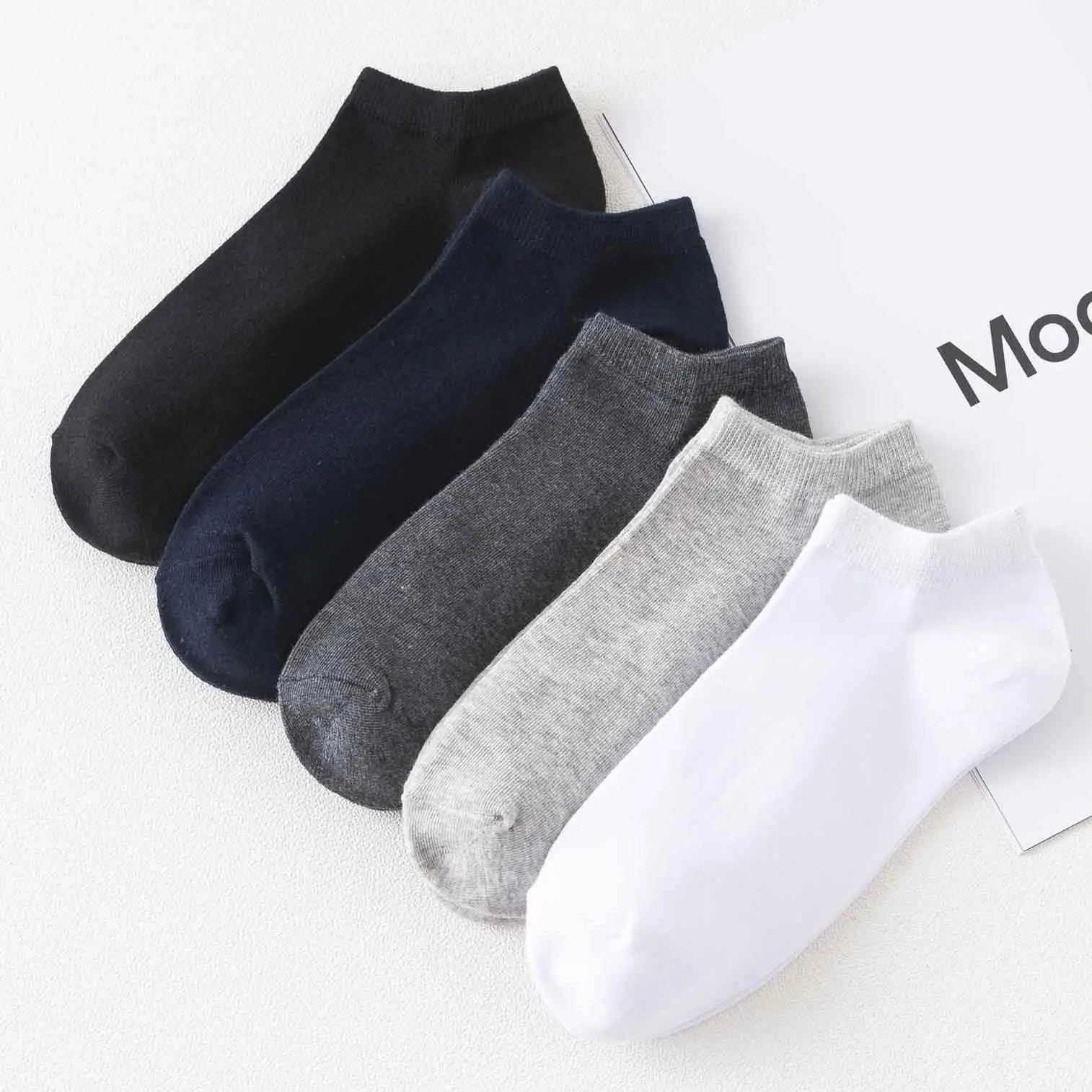 2025 Men's Socks Spring/Summer New Socks Classic Men's Boat Socks Pure Color All-Matching Cotton Socks Cotton Socks Fashion Best-Seller