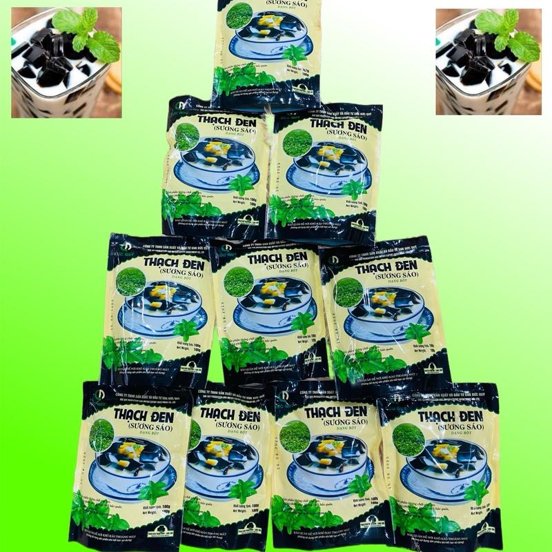  Combo 10 Gói Bột Thạch Đen  Sương Sáo  Cô Thơ Nông Sản Nhãn Hiệu ĐỨC QUÝ Loại 100gr Topping 