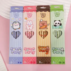 3724 Pensil Tulis serut 2B isi 6 Karakter Capybara Panda Penguin lucu