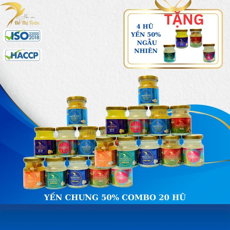 [SS-KHO DTT]  Tổng 24 hũ yến 50% (Mua 20 hũ yến 50% tặng 4 hũ yến 50%) Yến chưng chọn vị - Yến sào Đỗ Thị Toán