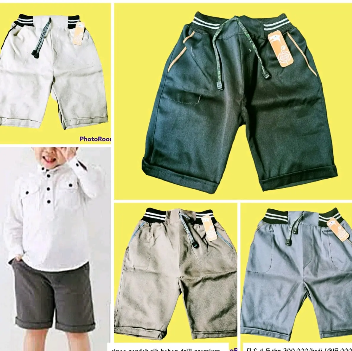 CHINOS PENDEK RIB 1-10T PREMIUM Cowok Katun Lembut