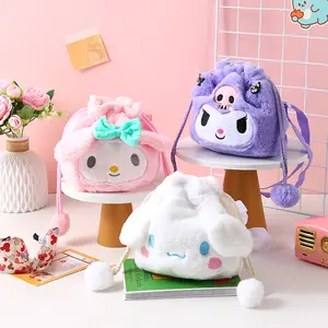 TB036 TAS SELEMPANG BULU ANAK MODEL SERUT KARAKTER SANRIO Fashion