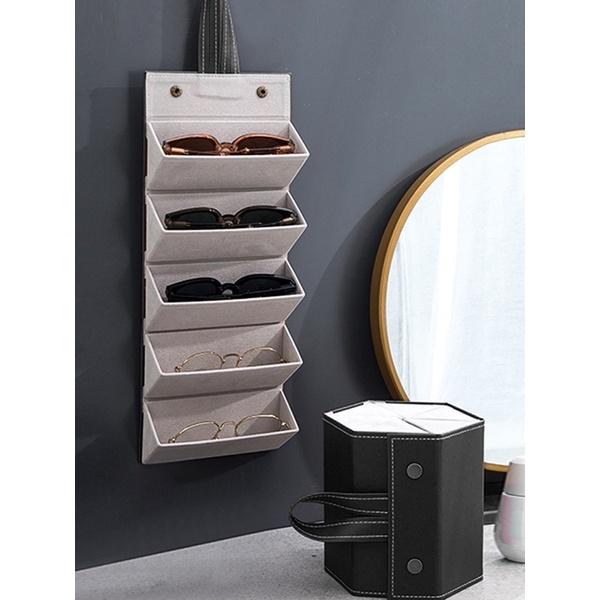 【Hot  Hộp Đựng Kính Mắt Tiện Lợi Nhiều Ngăn Hoa Cao Su Nhung Móc Khoá Kiềng