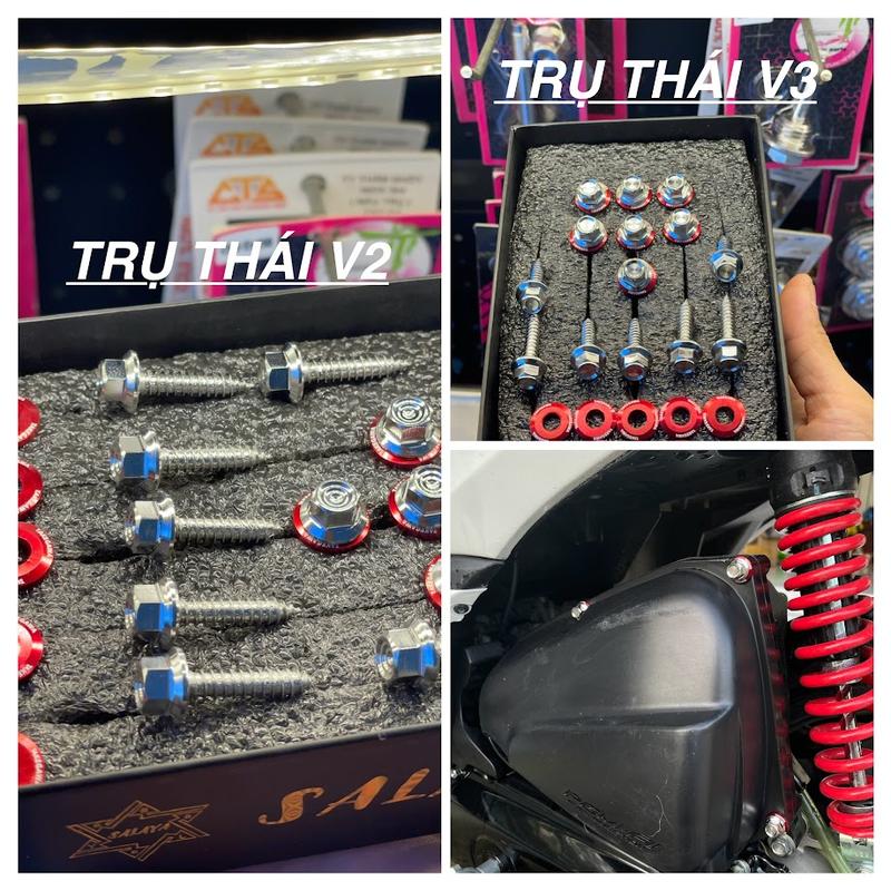 Bộ Ốc Lọc Gió ,Pô E Trụ 5x23 Salaya Inox 304 Kèm Lông Đền TaKeGaWa Lắp Cho Nhiều Dòng Xe