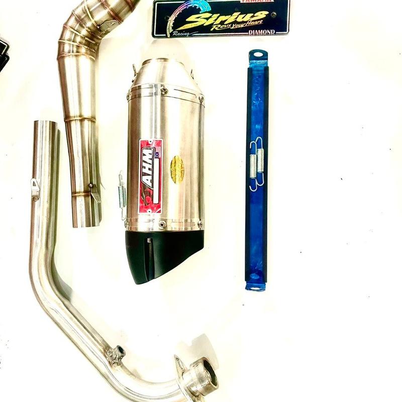 Bô xe máy thay thế bo ahmm3 bạc full cỗ 2 khúc Bô xe máy Phụ Kiện Phụ Tùng pô uma pô  sirius pô  sirius móc pô zin  sirius