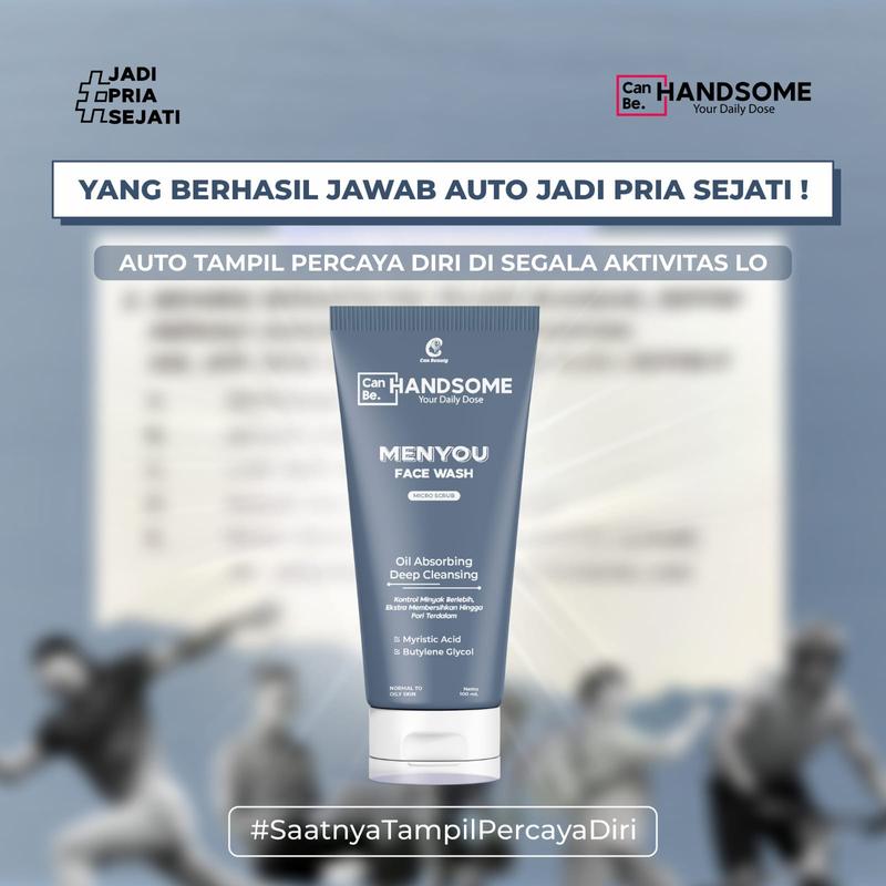 Sabun Muka Pria MENYOU Facewash Wajah Pria 100ML - Pembersih Kulit Bersih dan Segar - Perawatan 0