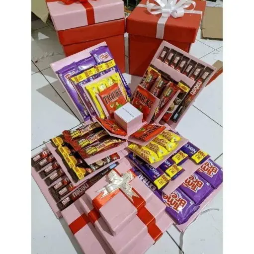 Exploison Box Kotak Snack Kejutan Kotak Hadiah Kado Suprise Box Snack 4 Tingkat Tarik - 4 Tk Lengkap Gift 4