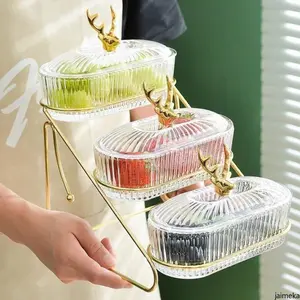 Toples Penyimpan Buah & Makanan Ringan Dengan Rak Khas | Wadah Makanan Estetik & Fungsional untuk Rumah Tangga Indonesia