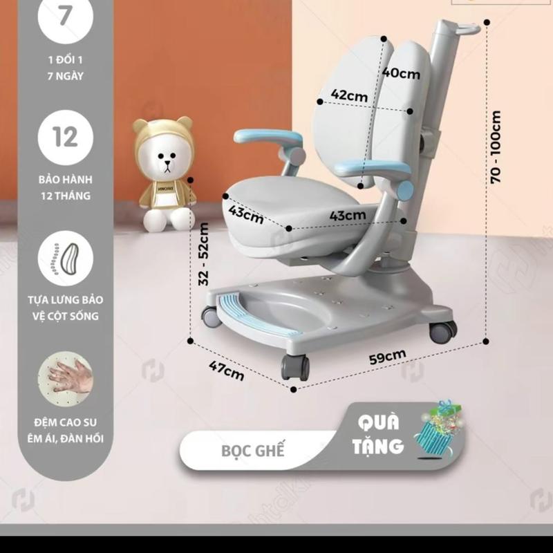 Ghế A1 chống gù cao cấp  tùy chỉnh gác chân gác tay tiện lợi giúp bé tư thế ngồi dúng khoa học 1