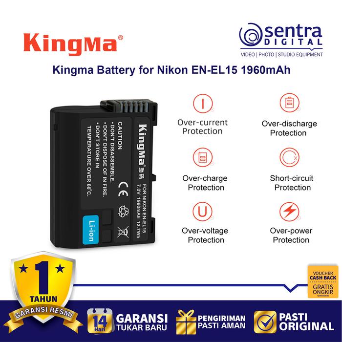 Gambar Kingma EN-EL15 / ENEL15 Battery for Nikon Z8, Z7II, Z6II, Z7, Z6, Z5 dari Sentra Digital Kota Surabaya 5 Tokopedia
