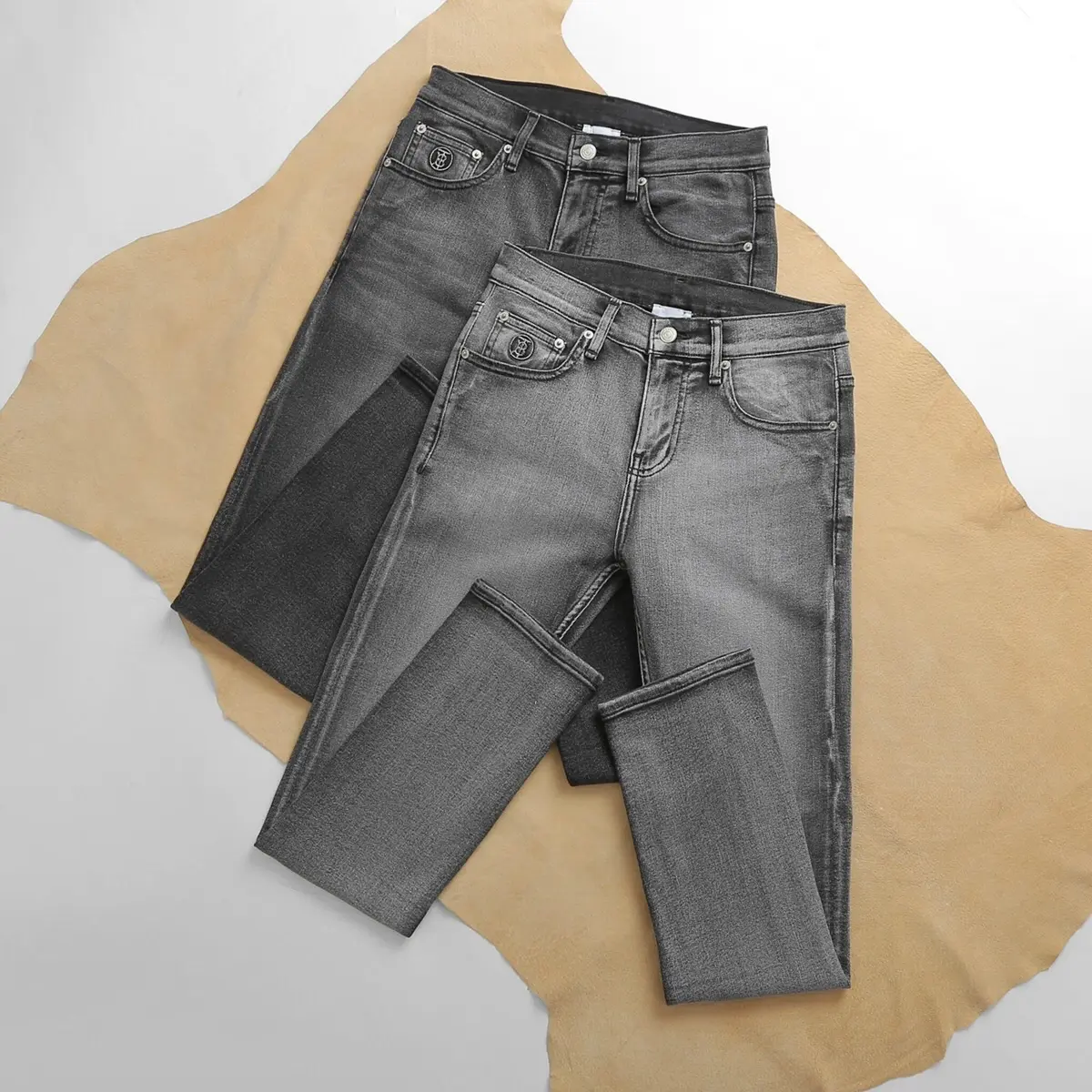 QUẦN JEAN NAM SLIMFIT 2 MÀU XÁM NHẠT VÀ XÁM ĐẬM JEAN THUN CO DÃN
