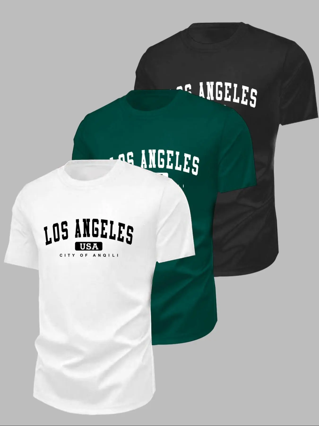 Men's Letter Print Round Neck Tee, Regular Fit Casual Short Sleeve T-shirt for Summer, Men's Top for Daily Wear