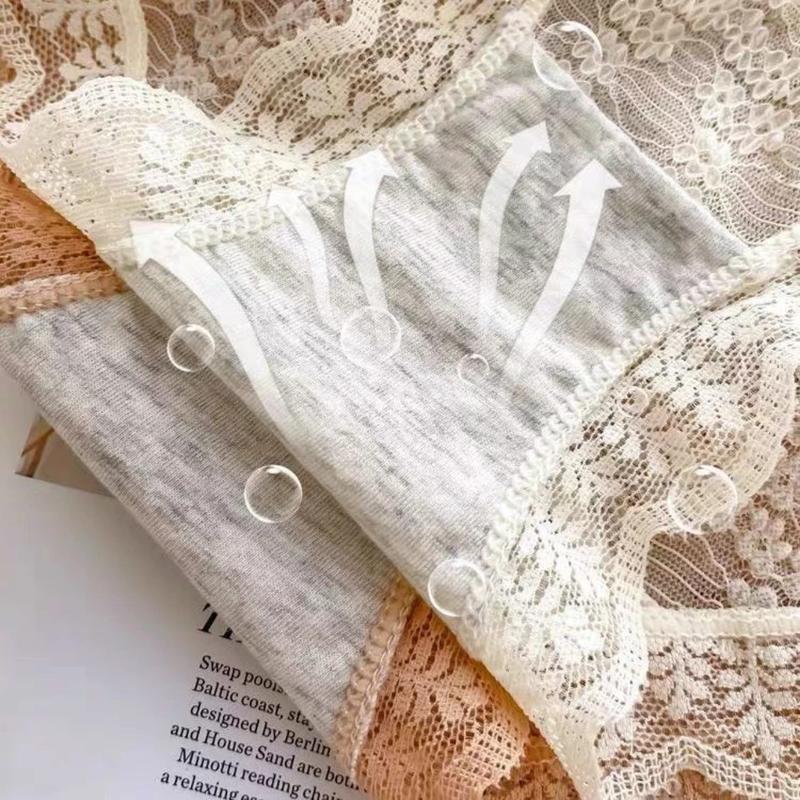 Combo 10 Quần lót nữ cạp cao ren hoa cạp su cao cấp  chất mềm mịn thoáng mát không lo ngứa ngáy  ( có tách lẻ 5 quần ) Cotton 4