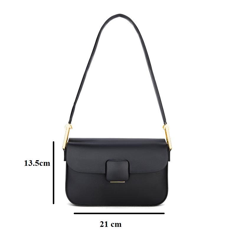 Túi đeo chéo nữ phong cách Hàn Quốc đeo chéo, khoá nhỏ hình vuông đơn giản Bag Da Kem Đeo Vai 4