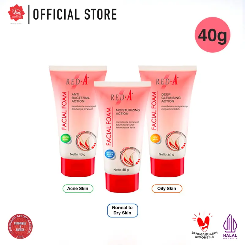 Red-A Facial Foam For Normal To Dry (tersedia 40 Gr & 80 Gr ) 3