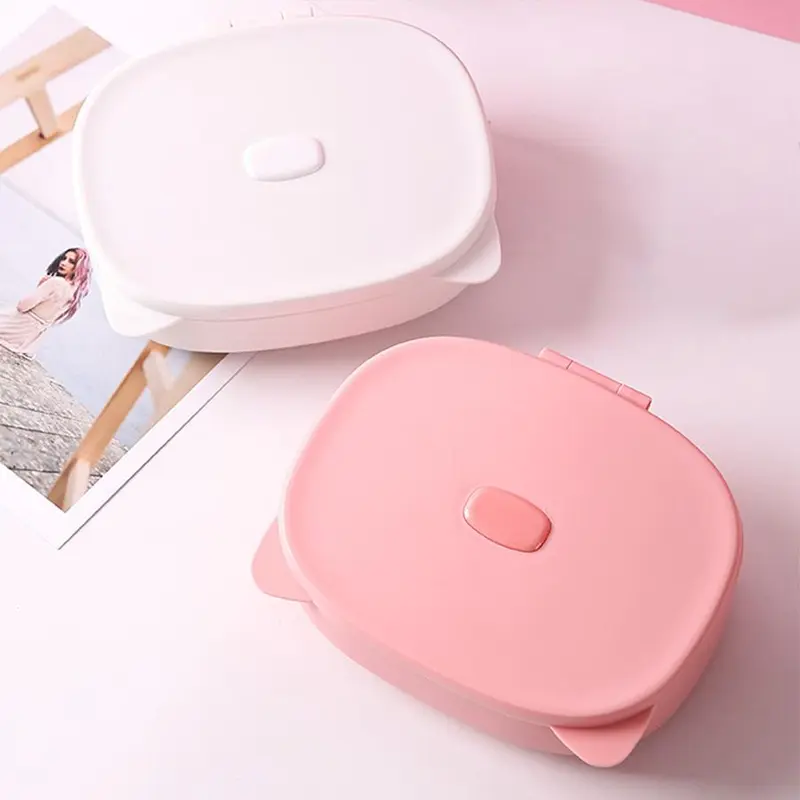Cat Ear Design Makeup Mirror, 1 Count Foldable Desktop Makeup Mirror with Storage Box, Cute Cartoon Mirror for Women & Girls, Makeup Tool for Travel 5